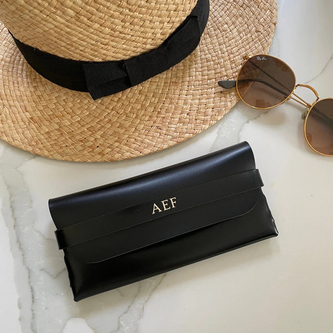 Black Personalized Sunglasses Case