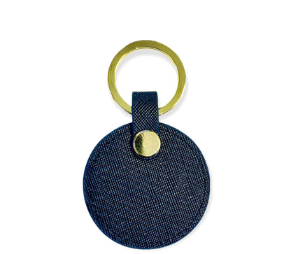 Navy Circle Keychain