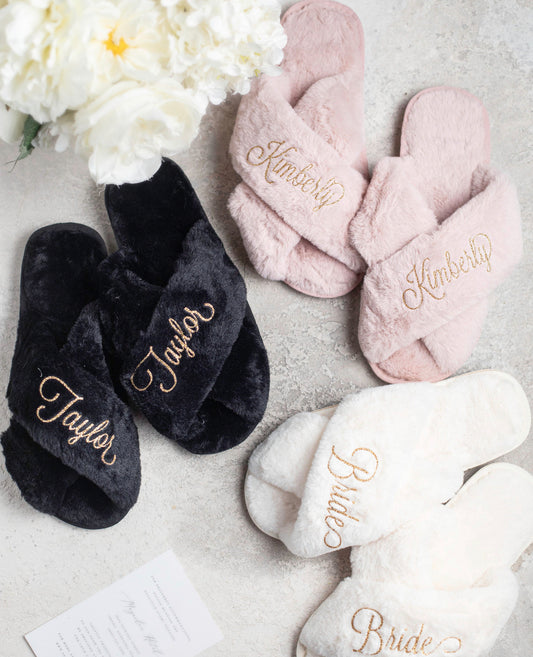 Black Crossover Personalized Slippers