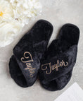 Load image into Gallery viewer, Black Crossover Personalized Slippers
