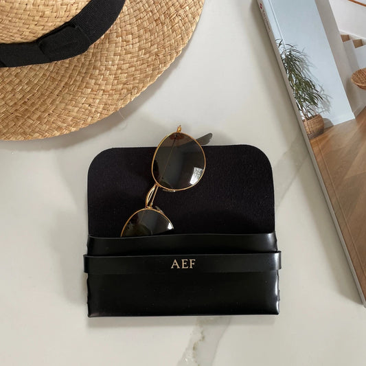 Black Personalized Sunglasses Case