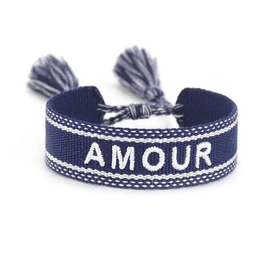 Personalized Woven Bracelet - Navy