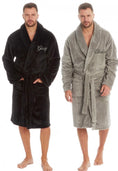 Load image into Gallery viewer, Mens Black Personalized Plush Gown
