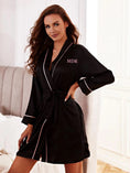 Load image into Gallery viewer, Ladies Black Customized Robe with Pink Trimming
