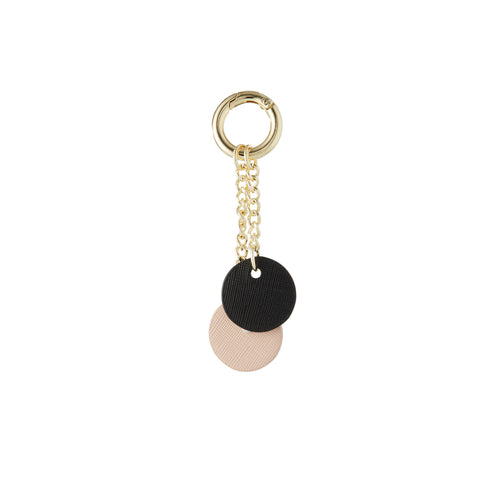 Nude/ Black Twin Circular Keychain