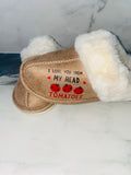 Men's Valentine's Day Slippers - Love you from my head to my tomatoes