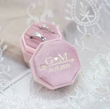 Pink Personalized Double Slot Ring Box