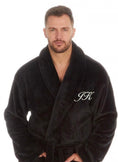 Load image into Gallery viewer, Mens Black Personalized Plush Gown
