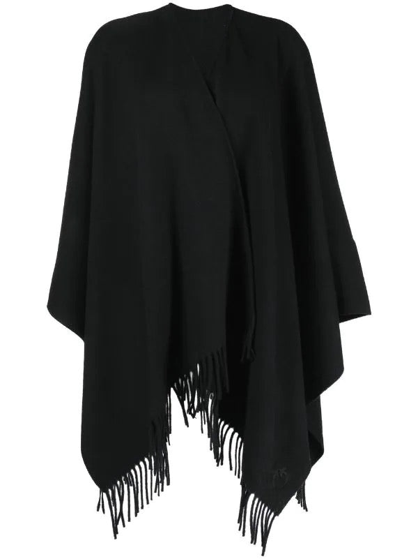 Black Personalized Tassel Poncho