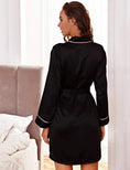 Load image into Gallery viewer, Ladies Black Customized Robe with Pink Trimming
