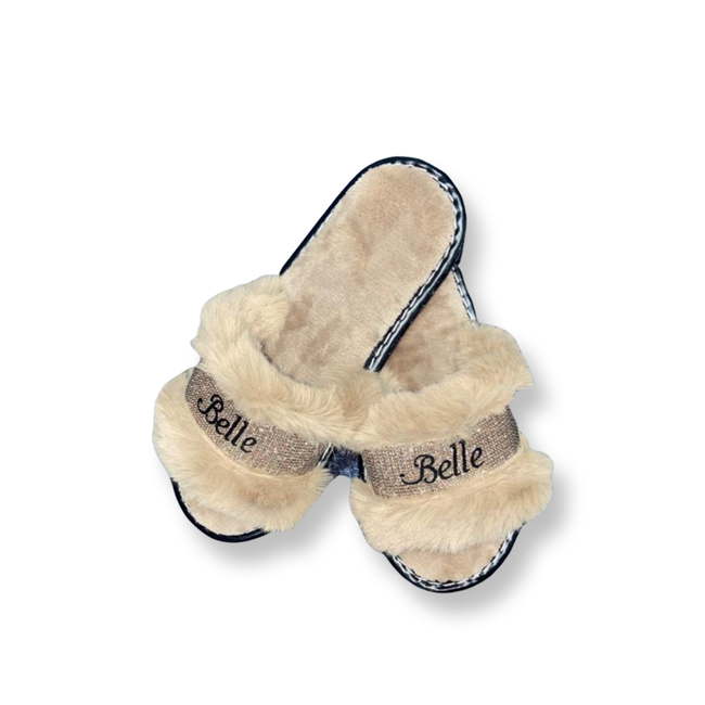 Customized Mink Glitter Slippers