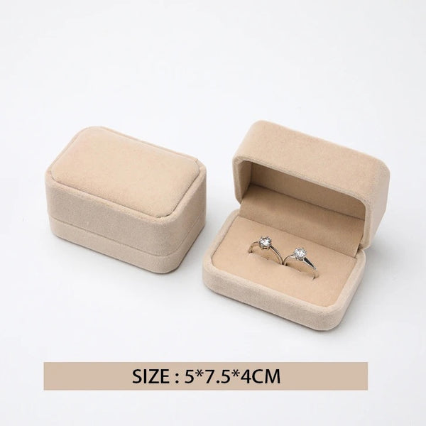 Nude Personalized Rectangle Ring Box - Double slot