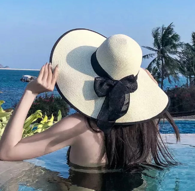 Personalized Sun hat with Black Trimming