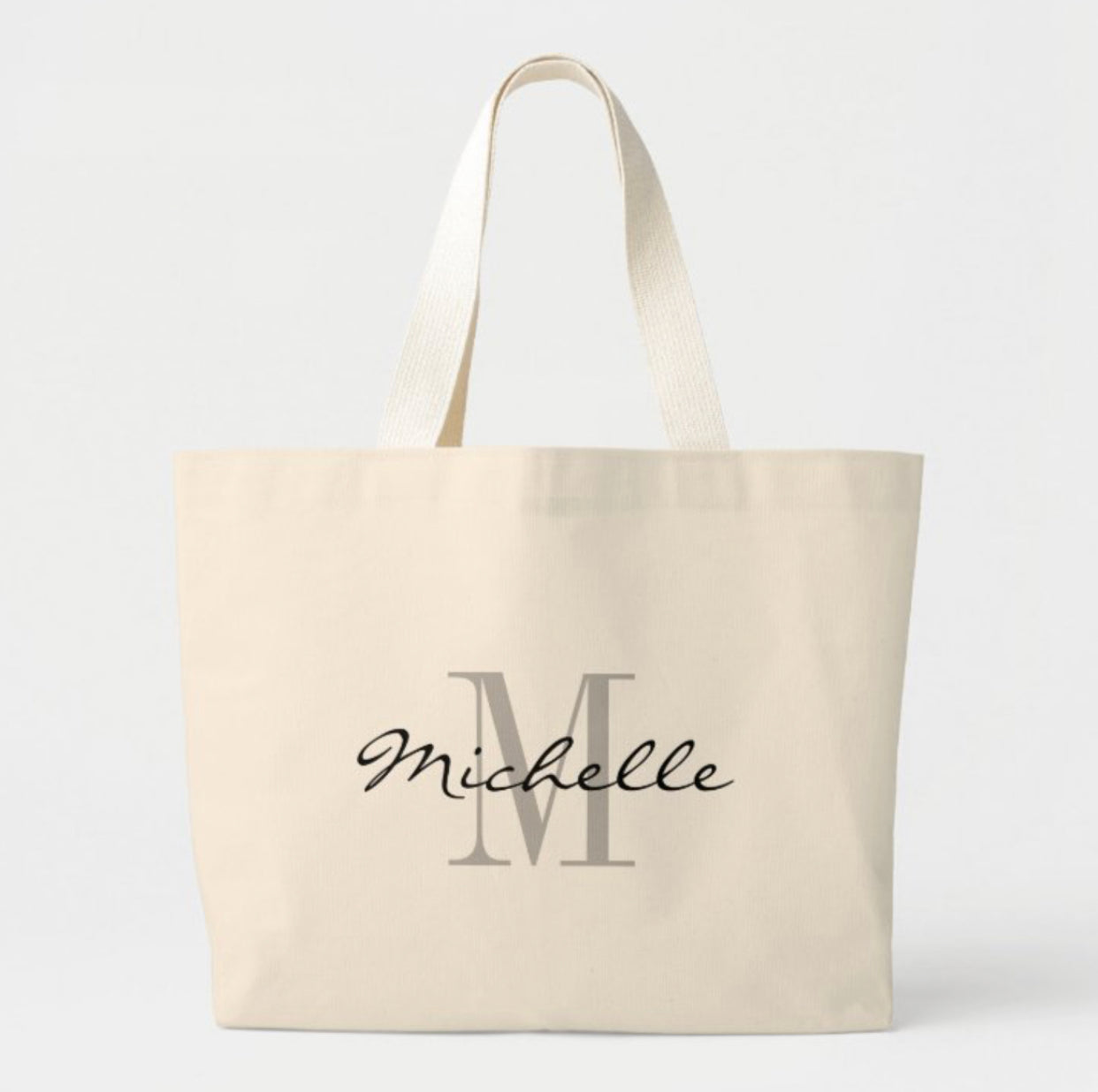 Elegant Minimalist Script Name Tote Bag