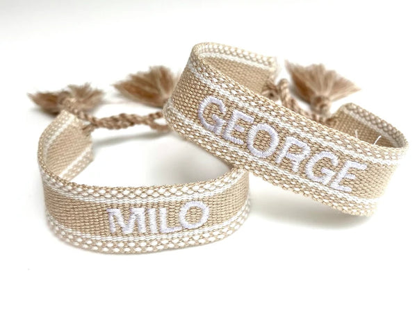 Personalized Woven Bracelet - Natural