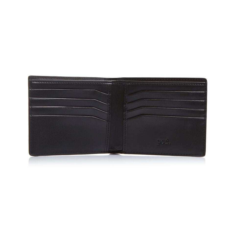 Men's Saffiano Black Bifold Wallet