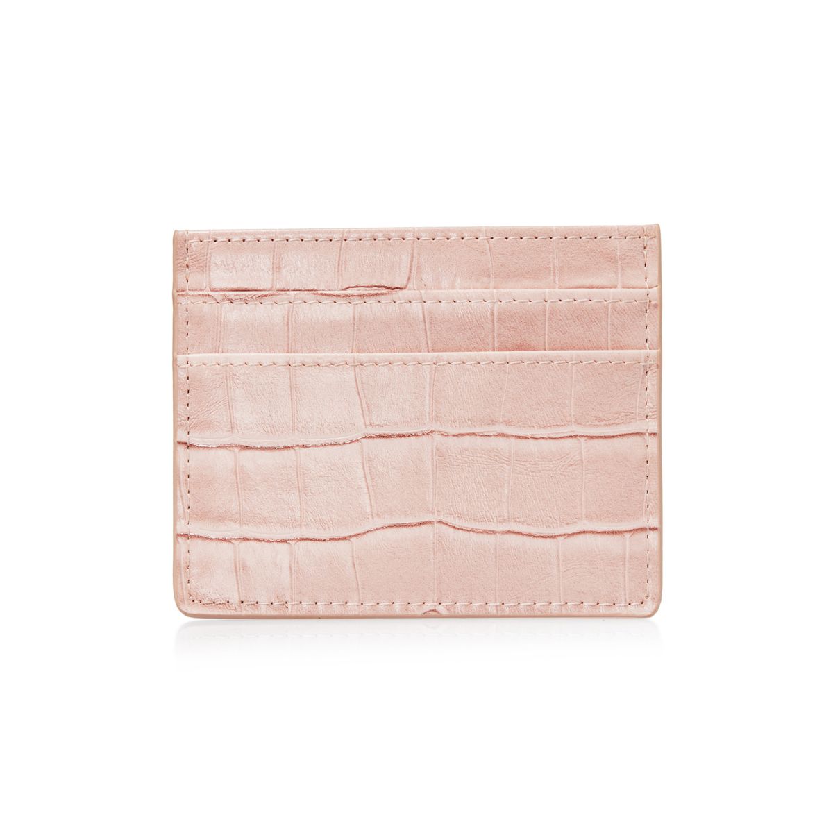 Pink Moc Croc Card Holder