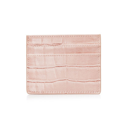 Pink Moc Croc Card Holder