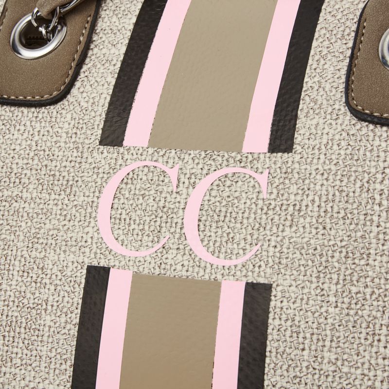 pcd. Striped Canvas Tote Bag - Beige