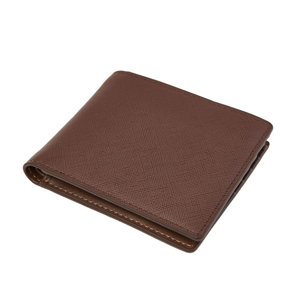Men's Saffiano Bifold Chestnut Brown Wallet