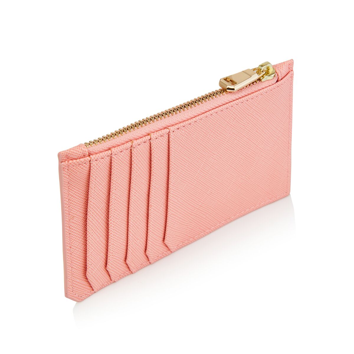 Coral Card Holder with zipper