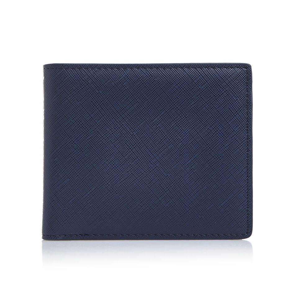 Men's Saffiano Bifold Navy Wallet