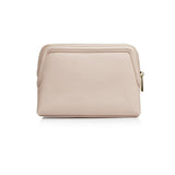 Nude Personalized Makeup Bag with bow embellishment 