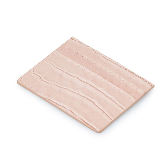 Pink Moc Croc Card Holder