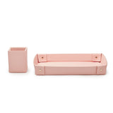 Pink Personalized Brush Holder and Tray Organiser Set