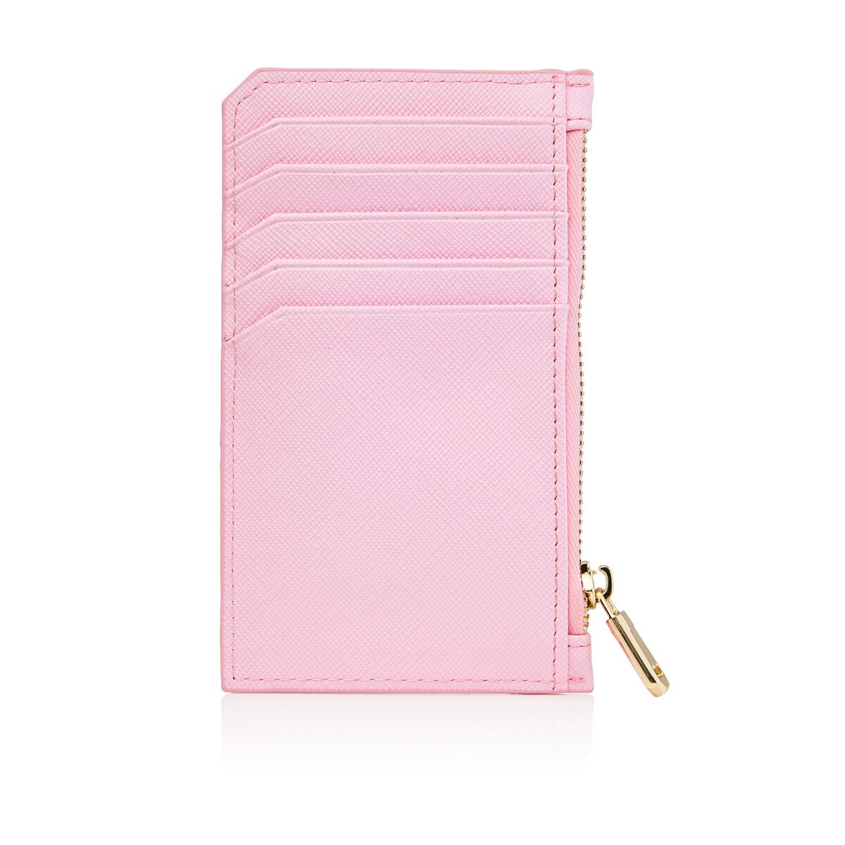 Bright Pink Card Holder with zipper