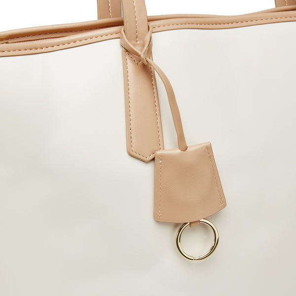Vanilla with nude Trim Large Tote
