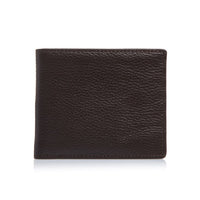 Men's Pebbled Dark Brown Bifold Wallet