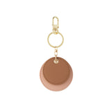 Taupe/Nude Double Round Circular Bag Charm/ Keychain