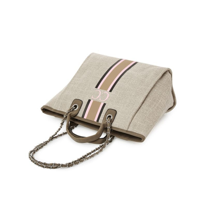 pcd. Striped Canvas Tote Bag - Beige